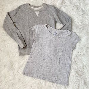 Alternative Apparel Sweatshirt & Tee Gray Set Top